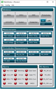 Fiber laser diode driver GUI