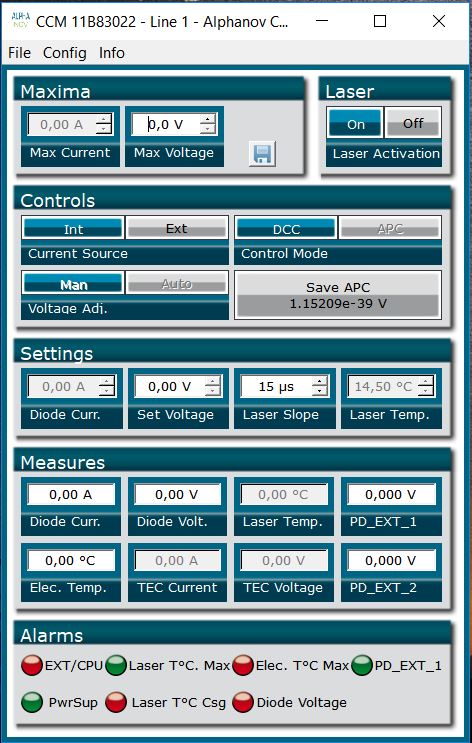 High power laser diode GUI