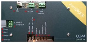 entrées et sortis du driver de diode laser forte puissance