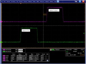 oscilloscope trace - pulse 150 ns