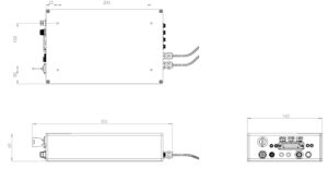 Drawing showing the dimensions of the product.