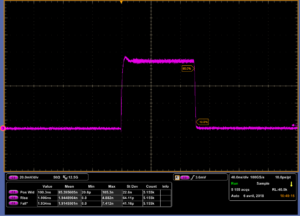 100 ns pulse shape oscilloscope trace