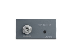 Frontview of the single output Ultra low noise linear power supply with bicolor LED